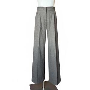 BOSS Tatlara Gray Wide-Leg Wool Blend Pants